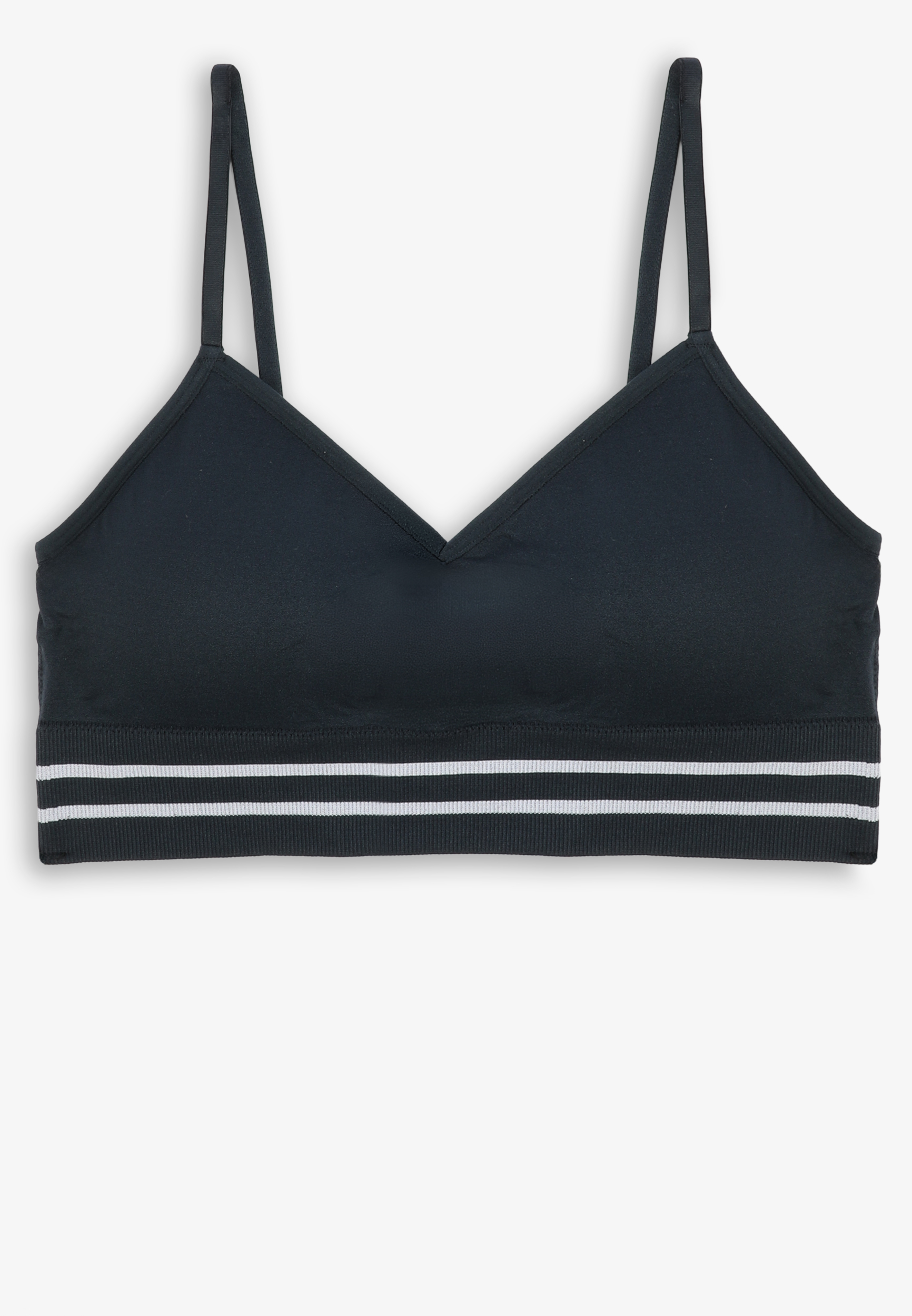 True Stretch Smooth Seamless Striped Band V Neck Bralette, C9509, large