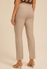 Sateen Bengaline Button Tab High Rise Straight Pant, C5609, small
