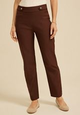 Sateen Bengaline Button Tab High Rise Straight Pant, C6058, small