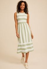 24/7 Bare Striped Midi Dress, C8712, small