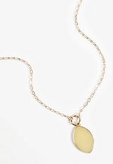 Genuine Dyed Quartz Pendant Necklace, GOLD, small