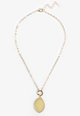 Genuine Dyed Quartz Pendant Necklace, GOLD, small