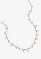Pastel Beaded Chain Necklace, GOLD, small
