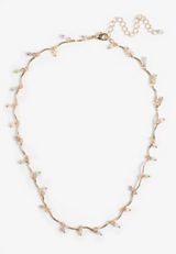 Pastel Beaded Chain Necklace, GOLD, small