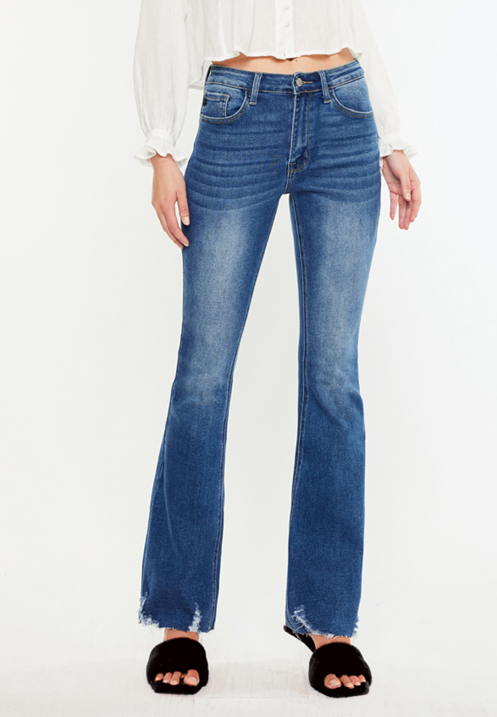 KanCan&trade; High Rise Frayed Hem Bootcut Jeans, C258, large