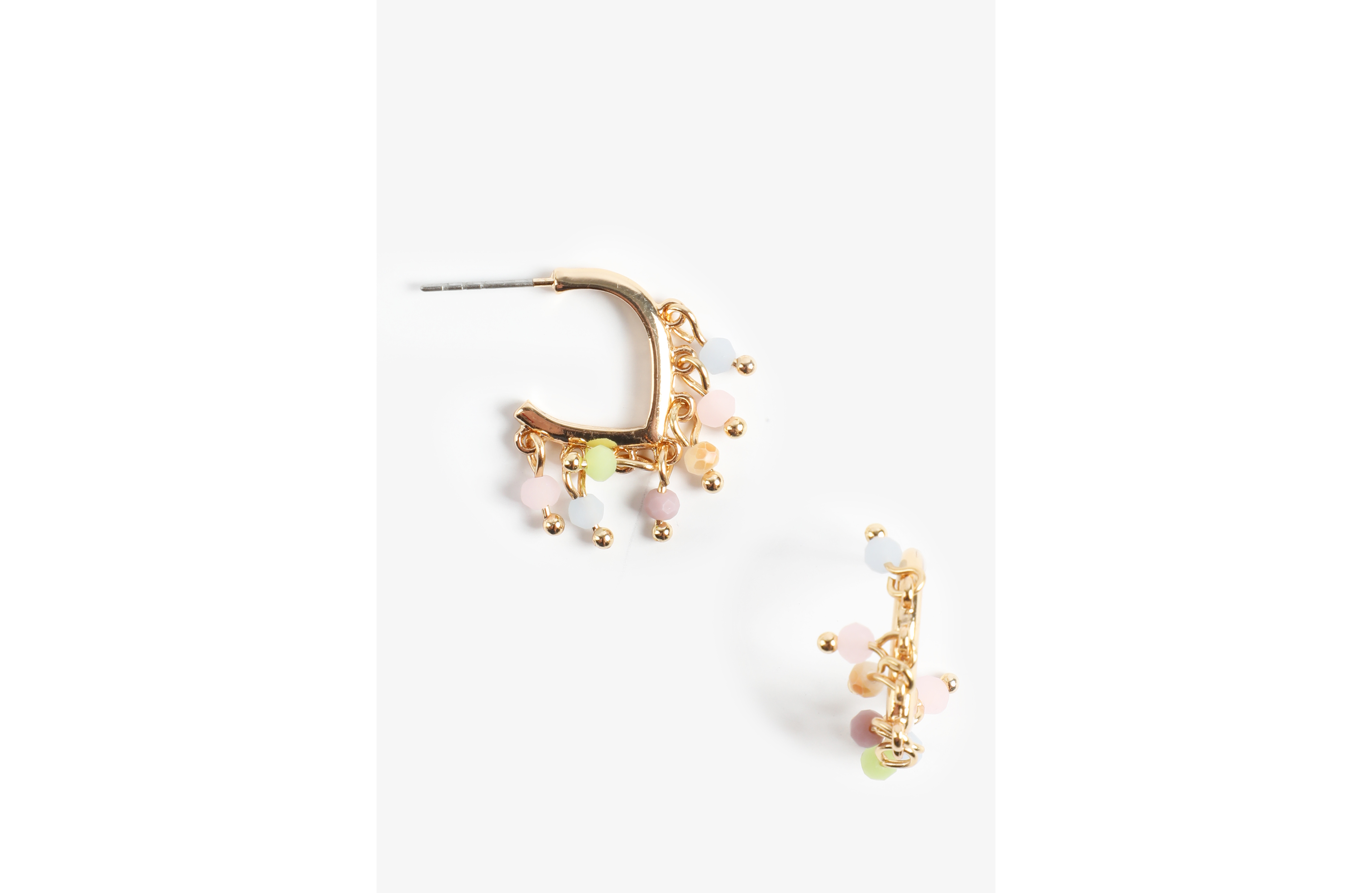 Pastel Beaded Hoop Earrings