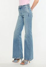 KanCan&trade; High Rise Slant Pocket Flare Jean, MEDIUM SANDBLAST, small