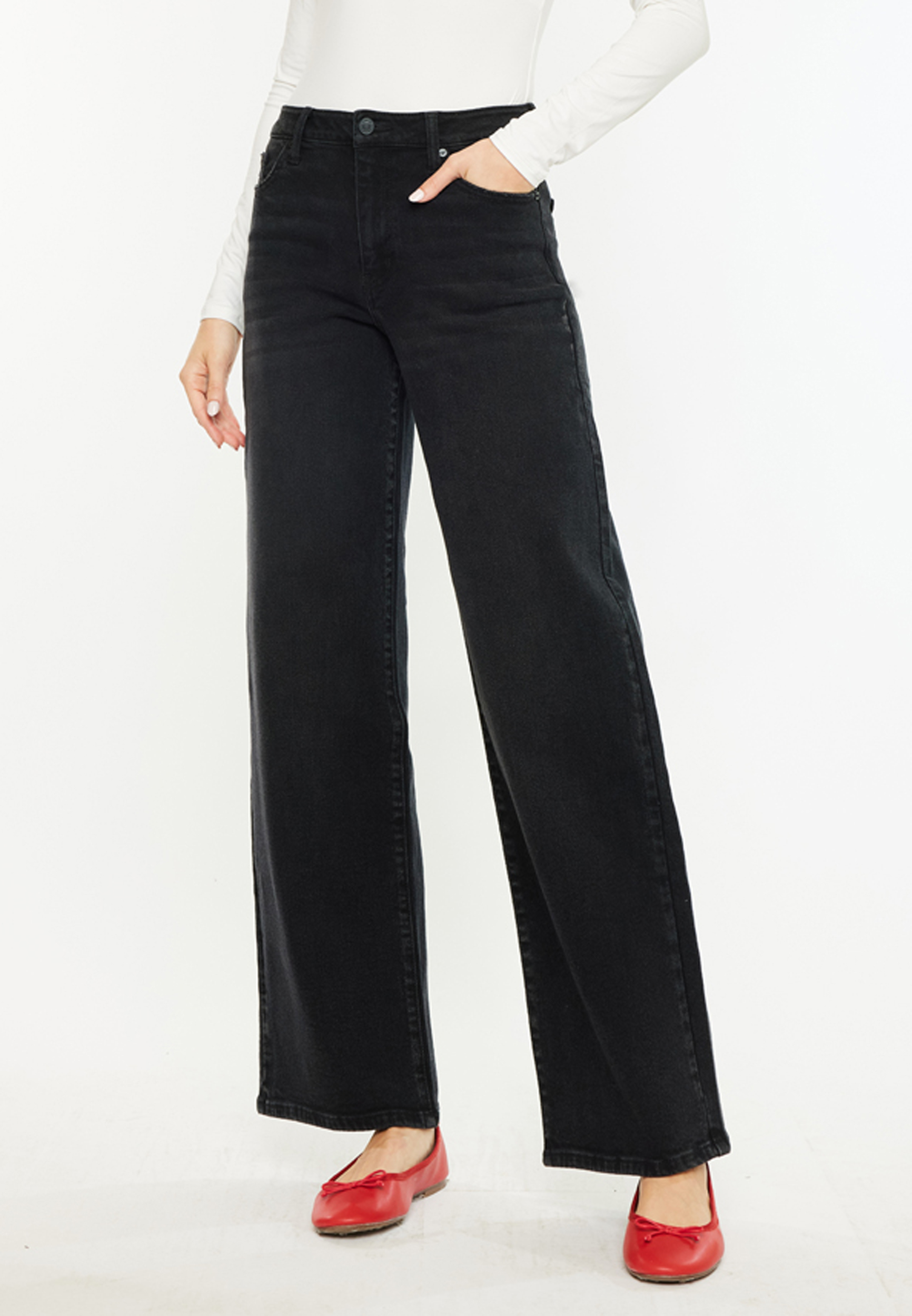 KanCan™ Black High Rise Wide Leg Jean