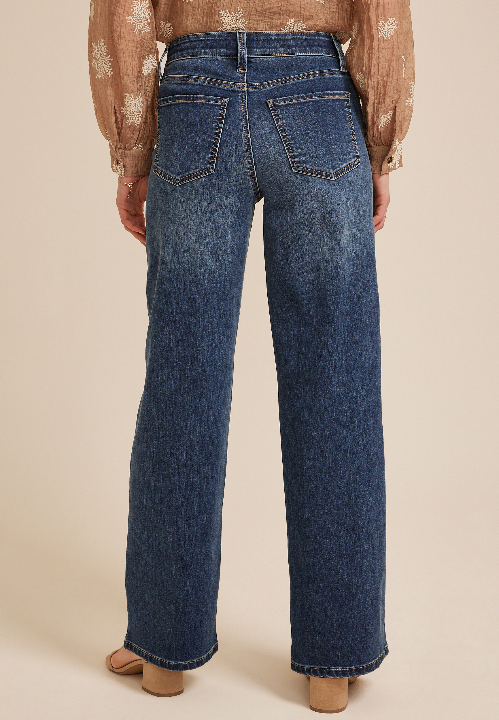 m jeans by maurices™ Classic Dark High Rise Wide Leg Jean