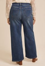 Plus Size m jeans by maurices&trade; Classic Dark High Rise Wide Leg Jean, C258, small