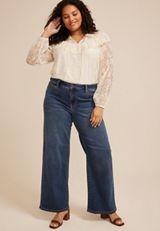 Plus Size m jeans by maurices&trade; Classic Dark High Rise Wide Leg Jean, C258, small