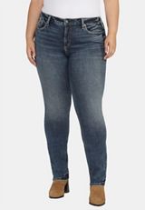 Plus Size Silver Jeans Co.&reg; Dark Suki Curvy Mid Rise Luxe Stretch Straight Jean, C258, small