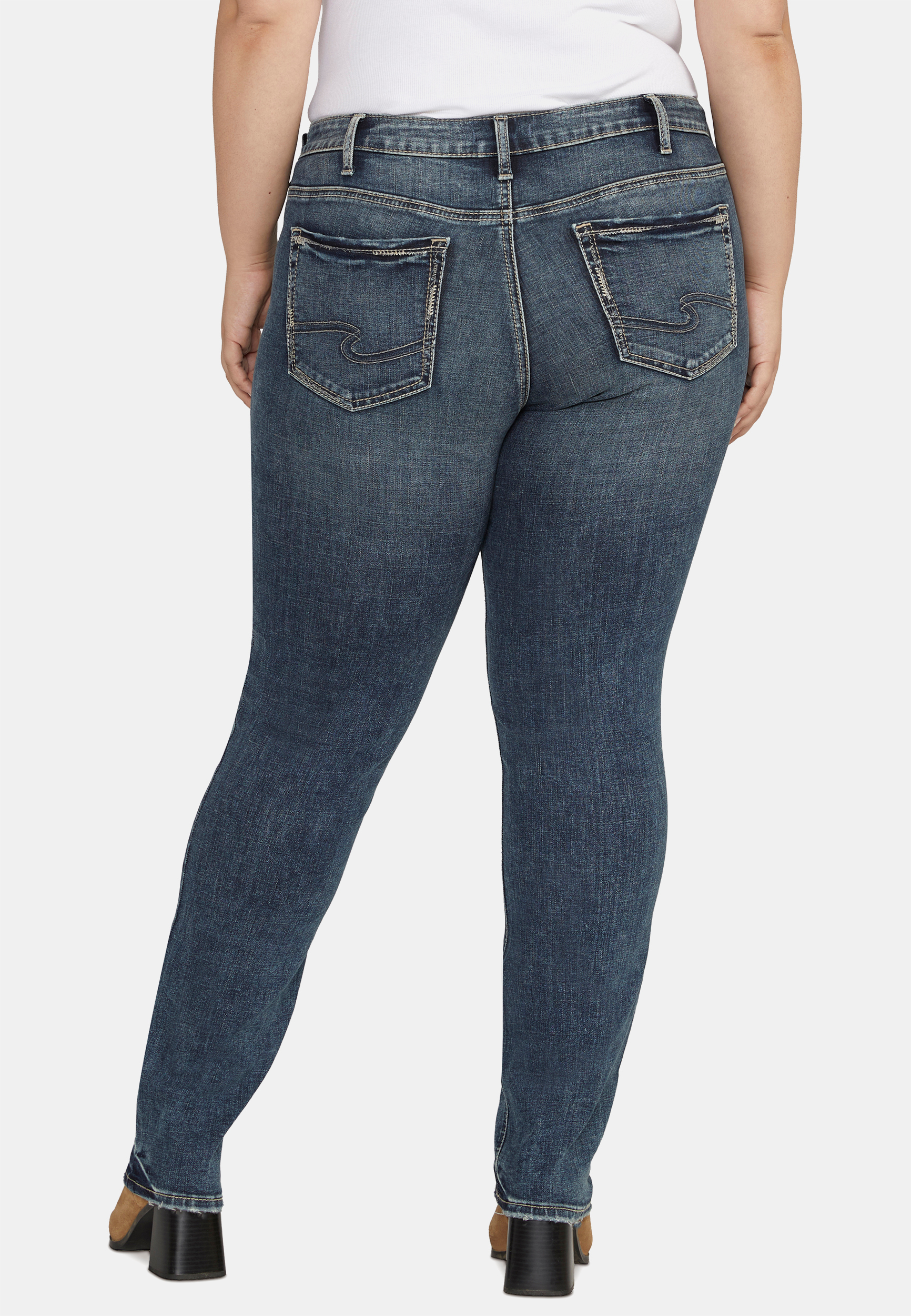 Plus Size Silver Jeans Co.&reg; Dark Suki Curvy Mid Rise Luxe Stretch Straight Jean, C258, large