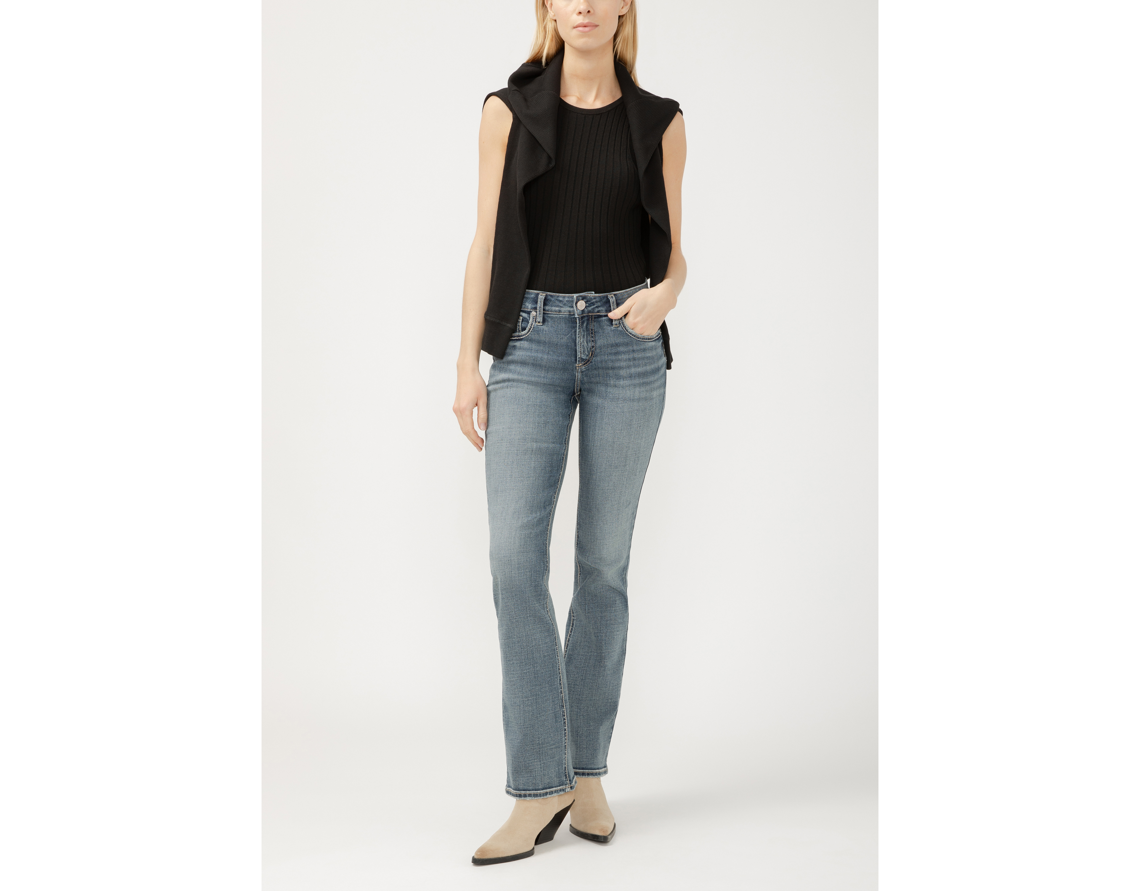 Silver Jeans Co.® Elyse Curvy Mid Rise Luxe Stretch Bootcut Jean