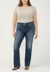 Plus Size Silver Jeans Co.&reg; Elyse Curvy Mid Rise Bootcut Jean, C258, small