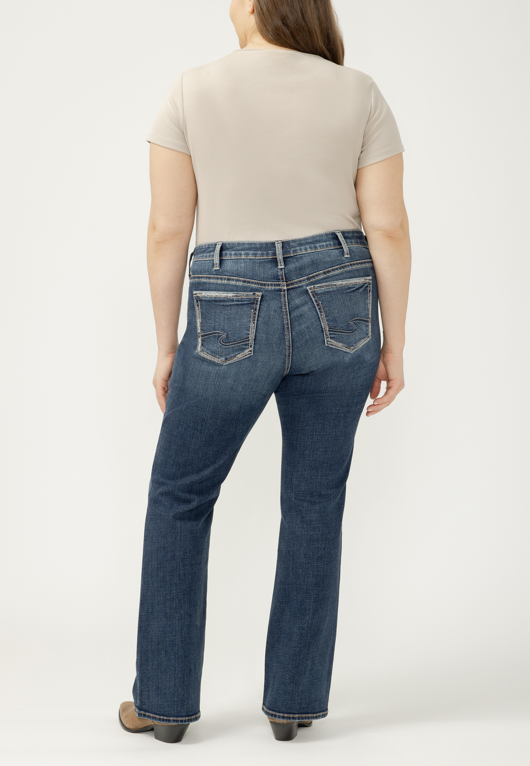Plus Size Silver Jeans Co.&reg; Elyse Curvy Mid Rise Bootcut Jean, C258, large