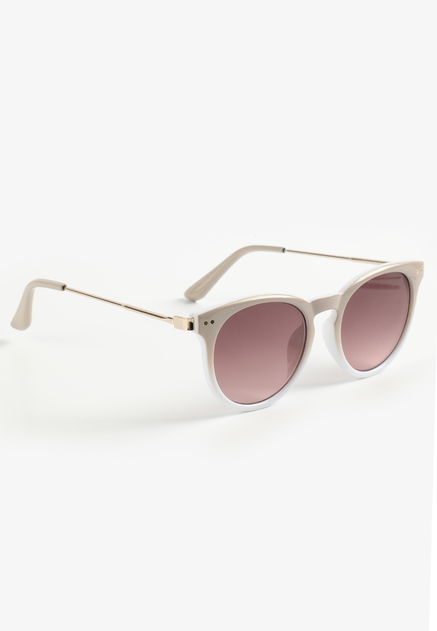 Neutral Oversized Round Sunglasses