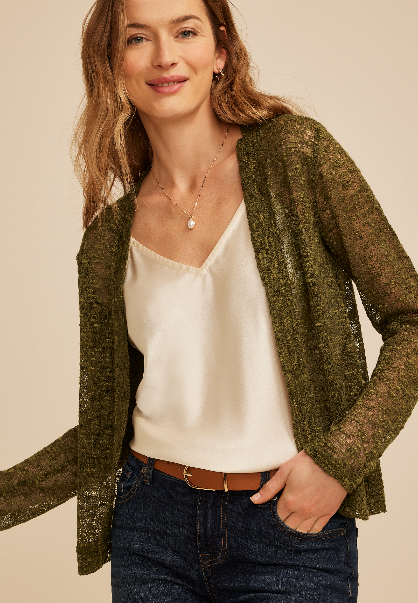 Open Stitch Open Front Cardigan, C9161, large
