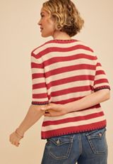 Stripe Tie Front Cardigan, C4905, small