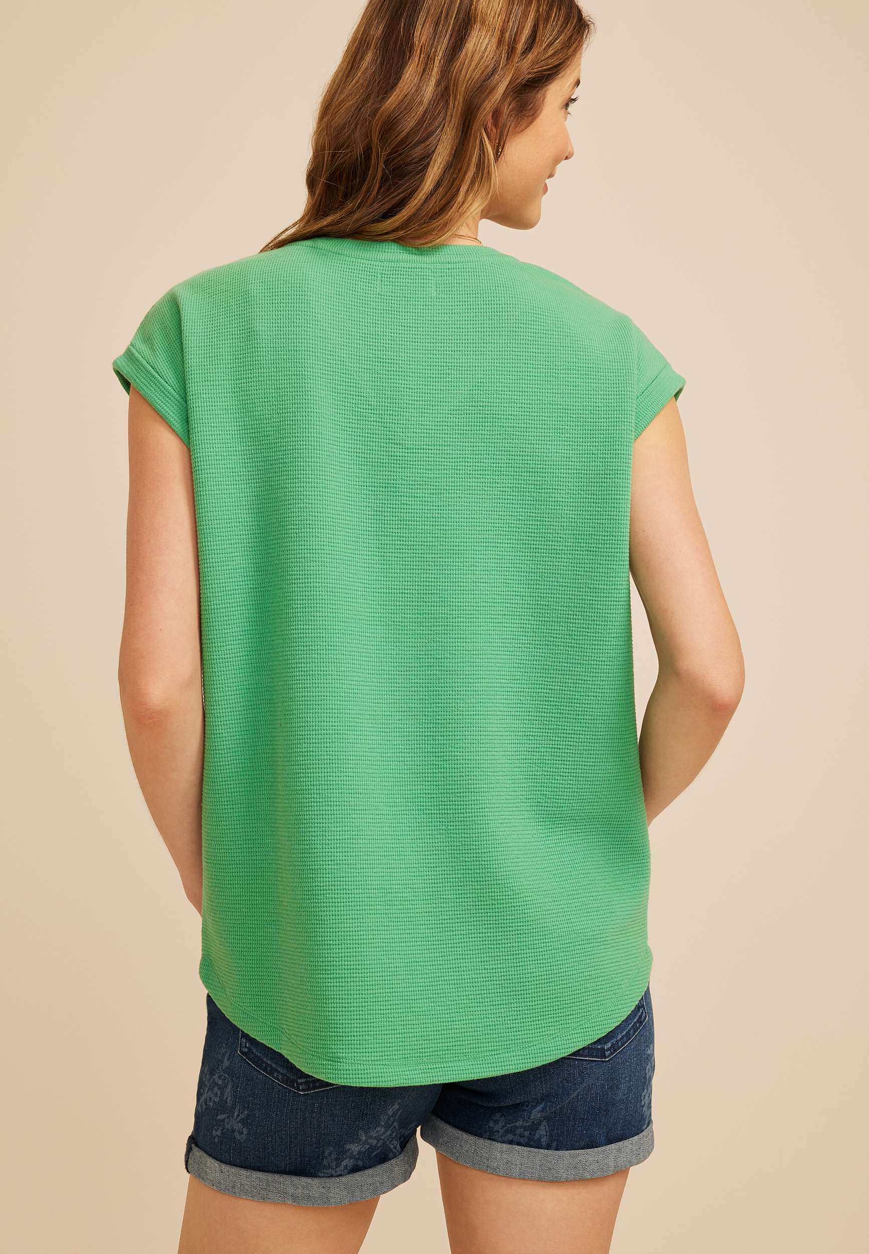 24/7 Berkley Texture V Neck Tee