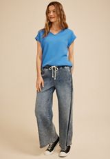 24/7 Berkley Texture V Neck Tee, C5760, small