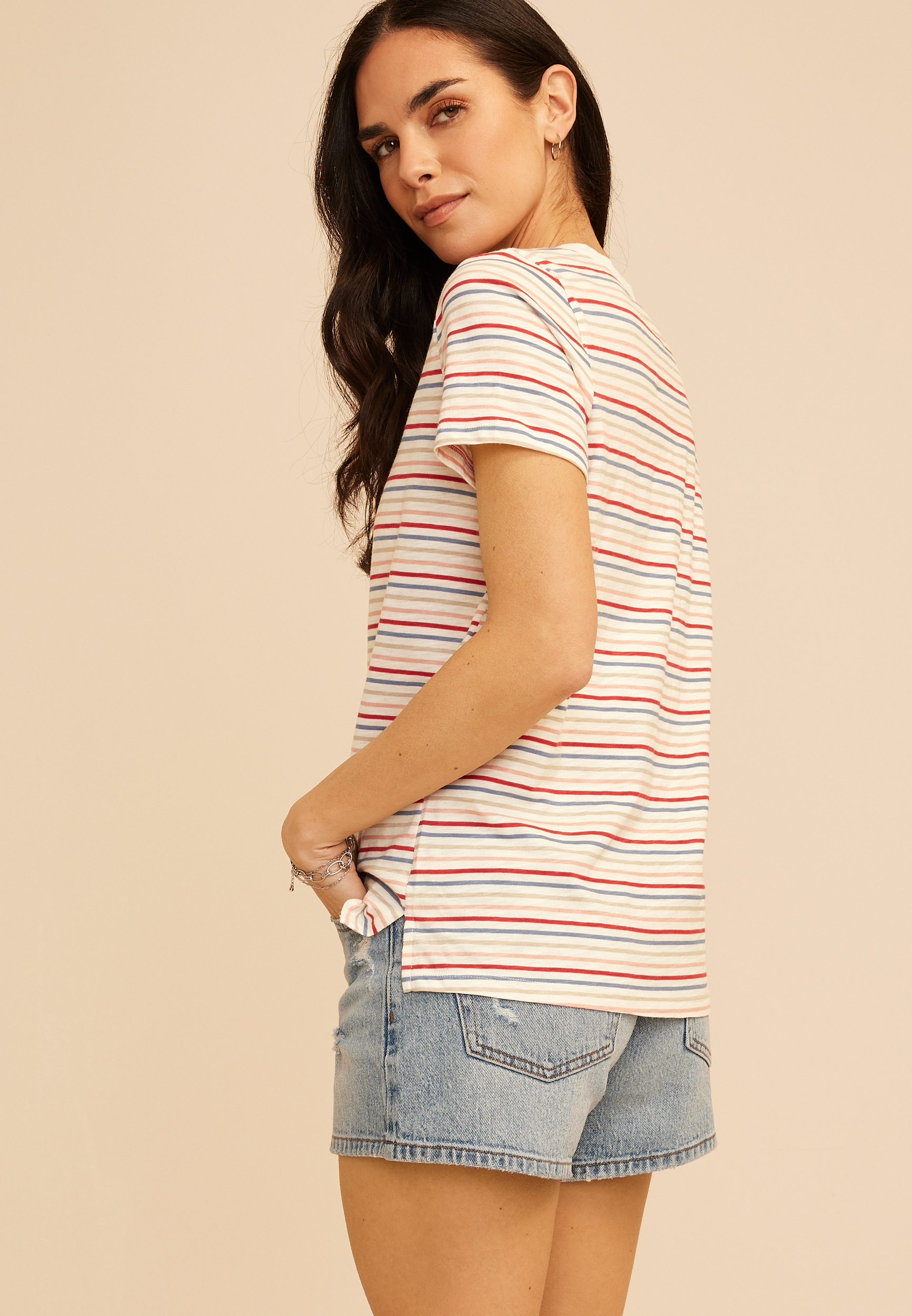 24/7 Dawson Striped Crew Neck Tee