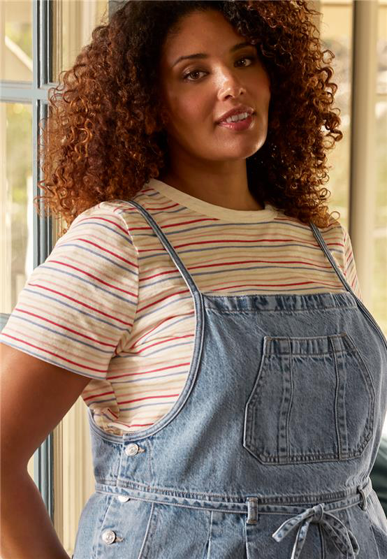 Plus Size 24/7 Dawson Striped Crew Neck Tee