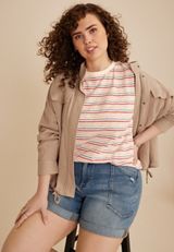 Plus Size 24/7 Dawson Striped Crew Neck Tee, C1524, small