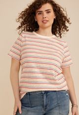 Plus Size 24/7 Dawson Striped Crew Neck Tee, C1524, small