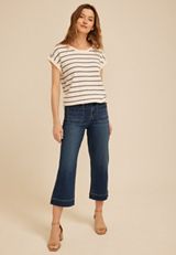 24/7 Clara Striped Jacquard Tee, C1606, small
