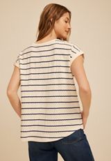 24/7 Clara Striped Jacquard Tee, C1606, small