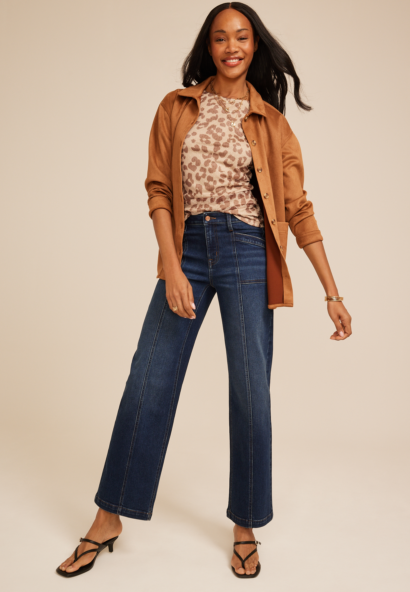 Mesh Animal Print Boat Neck Tank Top