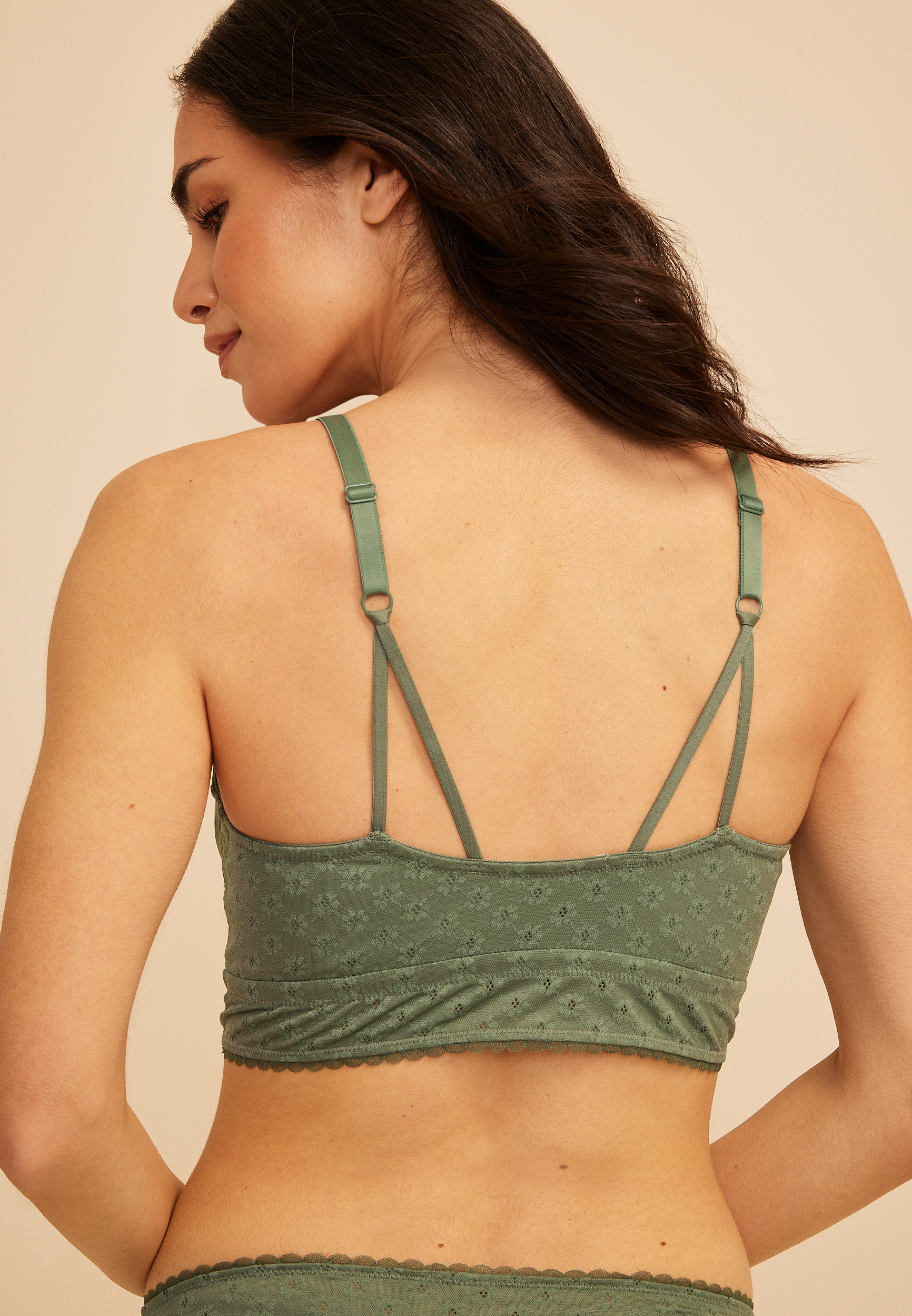 Vintage Lace Eyelet Jacquard Bralette, C7379, large