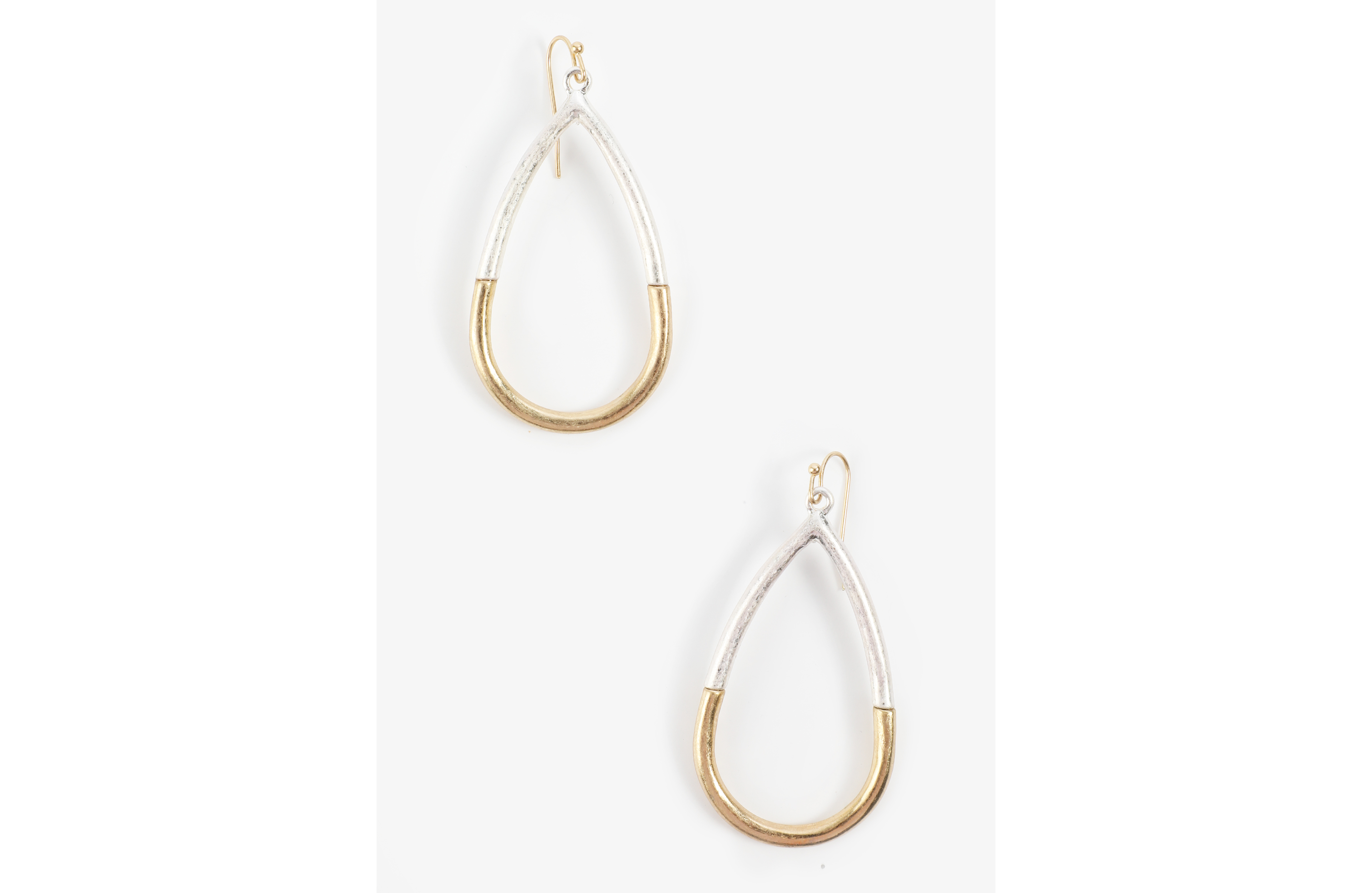 Mixed Metal Teardrop Earrings