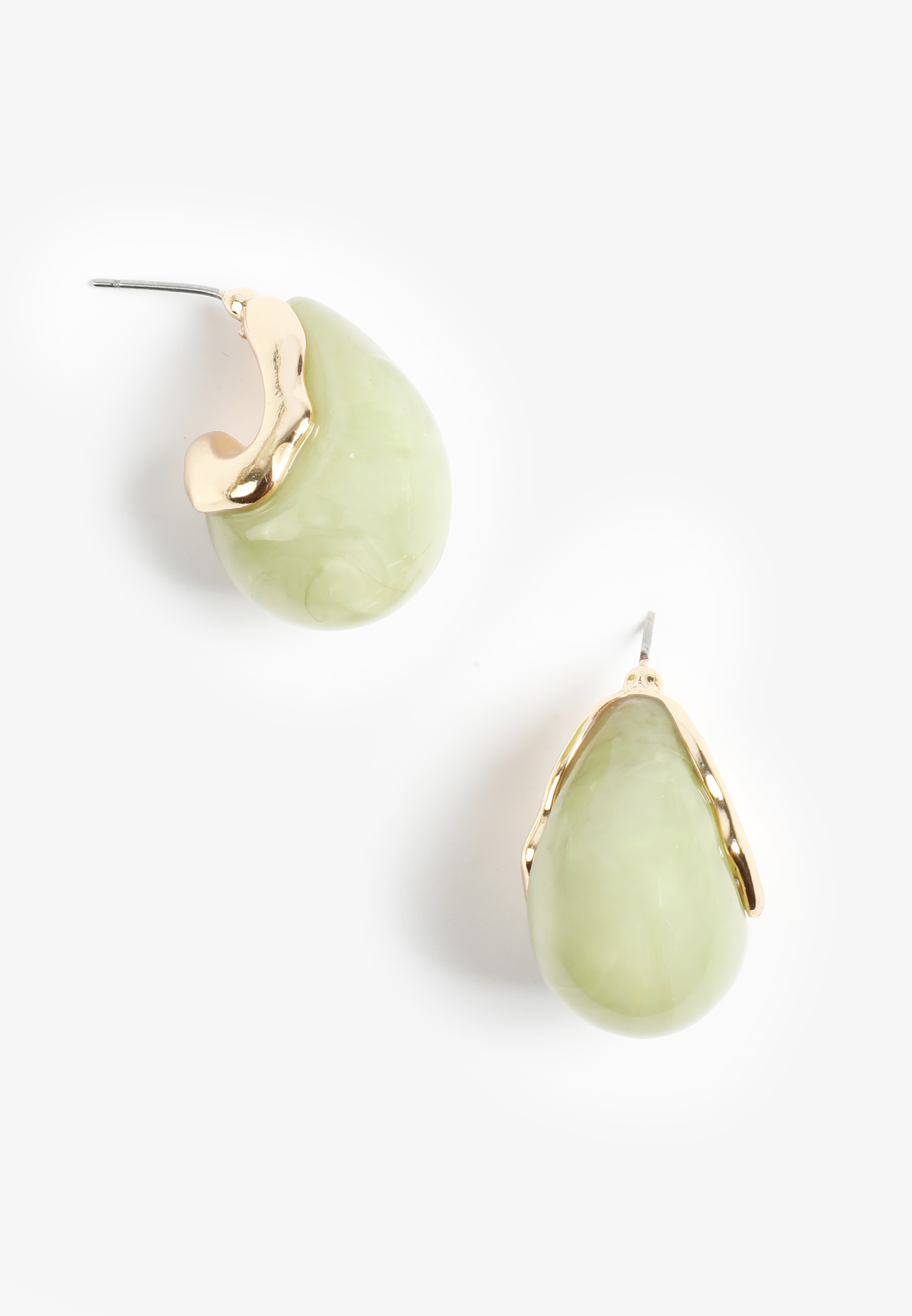 Marble Green Resin Drop Earrings