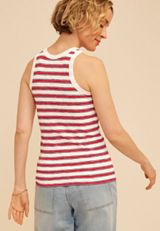 24/7 Variegated Americana Striped Ribbed Highline Tank Top, MULTI, small