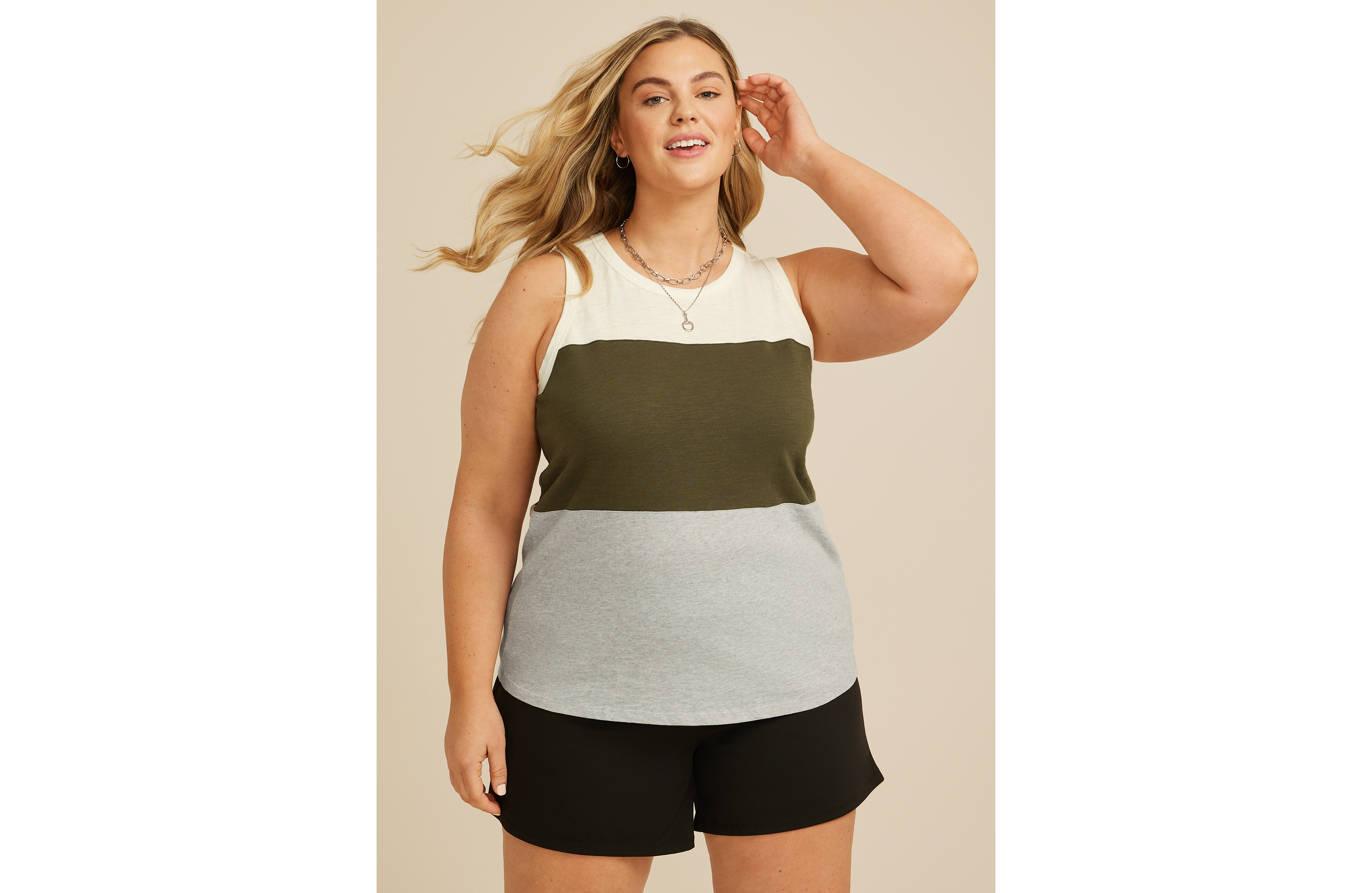 Plus 24/7 Colorblock Tank Top