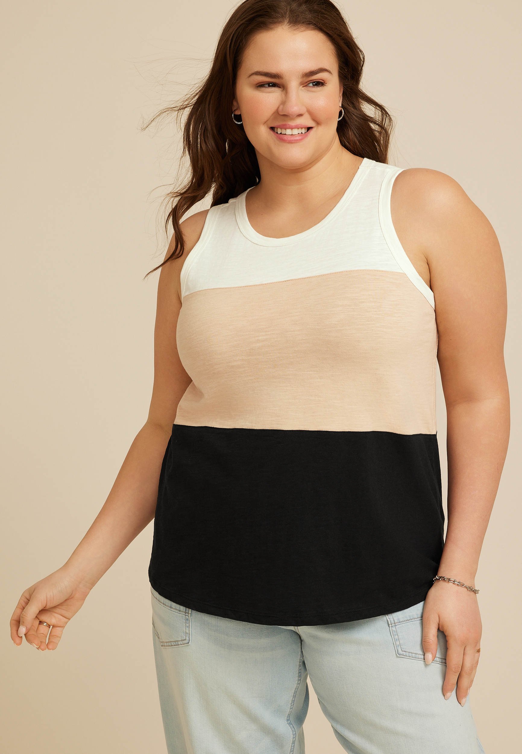 Plus Size 24/7 Colorblock Tank Top