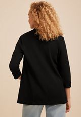 Textured Versa 3/4 Sleeve Blazer, C106, small