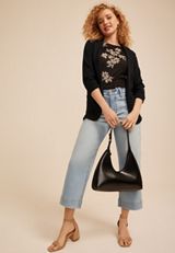 Textured Versa 3/4 Sleeve Blazer, C106, small