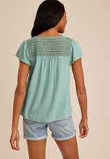 Crochet Button Front Blouse, C8707, small