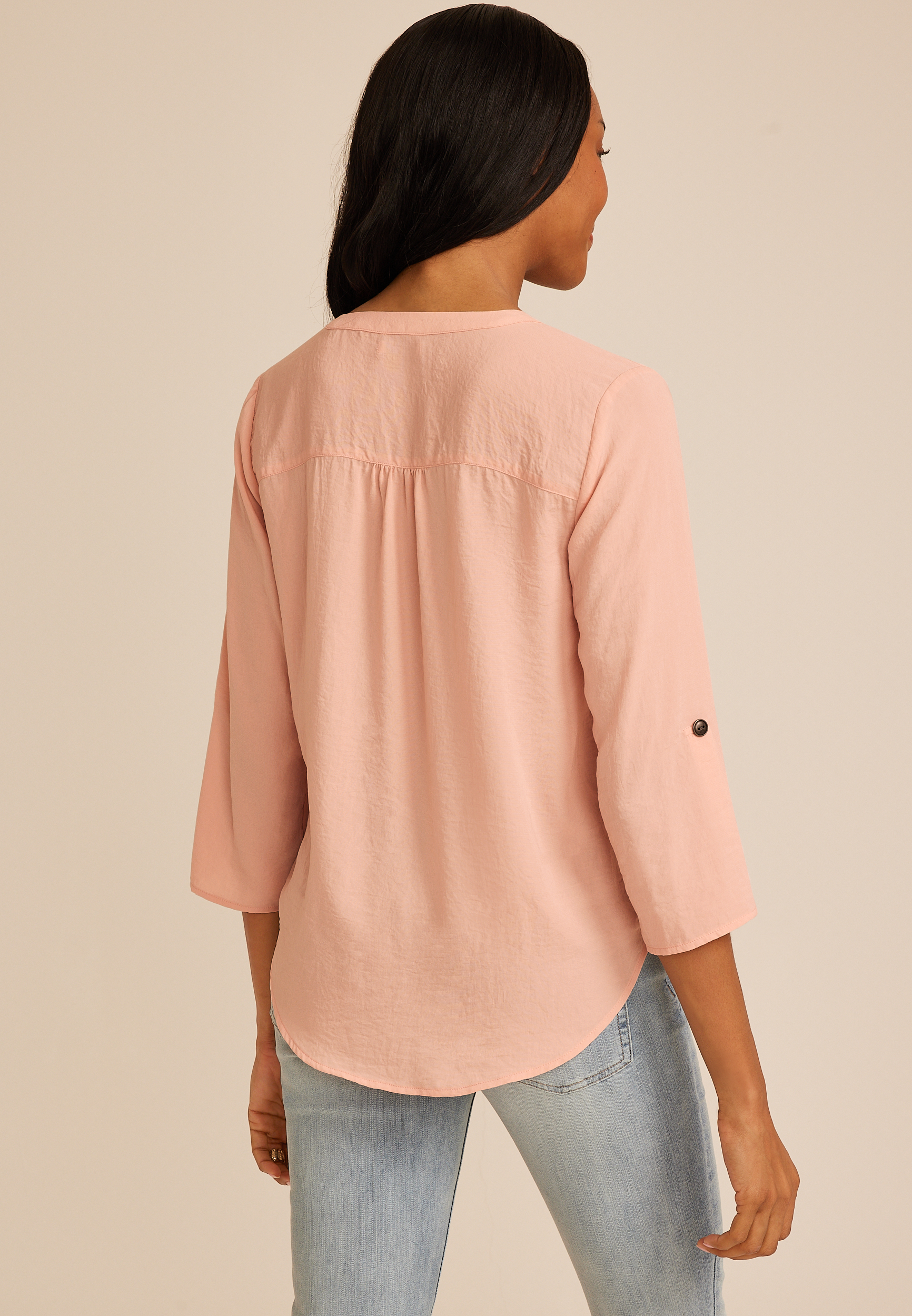 Atwood 3/4 Sleeve Popover Blouse, C5623, large