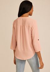 Atwood 3/4 Sleeve Popover Blouse, C5623, small