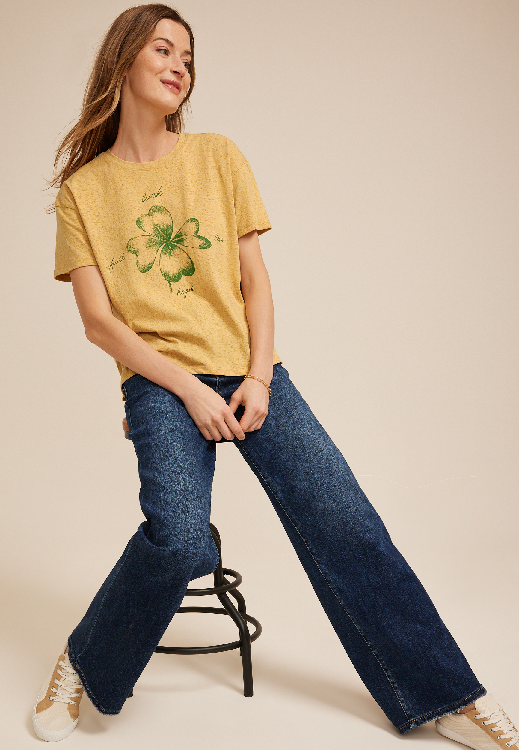 Shamrock Relaxed Fit Graphic Tee, C8239, large