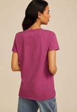 Floral Embroidered Mama Classic Fit Graphic Tee, VIOLET, small