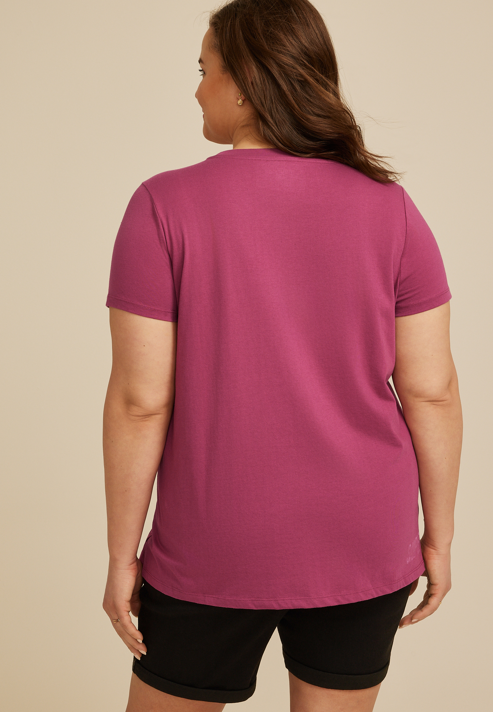 Plus Size Floral Embroidered Mama Classic Fit Graphic Tee, VIOLET, large