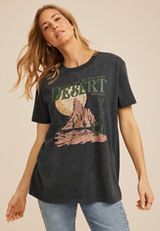 Desert Scene Oversized Fit Graphic Tee, C106, small
