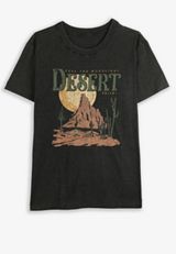 Desert Scene Oversized Fit Graphic Tee, C106, small