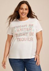 Plus Size Might Be Water Might Be Tequila Classic Fit Graphic Tee, C6245, small