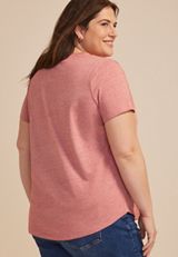 Plus Size Americana Heart Embroidered Stars Classic Fit Graphic Tee, C45, small